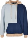 URBAN CLASSICS Oversized Color Block Hoody - summerblue/darkblue