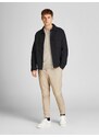 Béžový pánský žíhaný basic svetr Jack & Jones Emil - Pánské