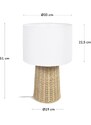 Ratanová stolní lampa Kave Home Kimjit 51 cm s látkovým stínidlem