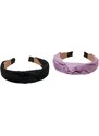 Čelenka Urban Classics Light Headband With Knot 2-Pack - violablue/black