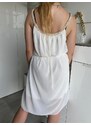 NoName Letní lehké šaty na ramínka bílé