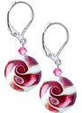 Dámske Náušnice Raspberry Kiss Amulet z perel Lampglas - / 44 cm + 4 cm prodlužovací řetízek