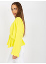 Fashionhunters Žlutá halenka jedné velikosti s Raqueliným výstřihem do V