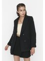 Trendyol Black Belted Woven Lined Jacket