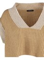 Trendyol Camel Oversize Collar Detailed Knitwear Sweater