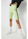 Kraťasy adidas Originals Trefoil Moments dámské, zelená barva, s aplikací, high waist, HE0407-PULLIM