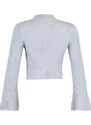 Trendyol světle šedý zkrácený pletený svetr