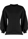 Trendyol Black Oversize/Wide fit with slits. Thick Fleece Inside Knitted Sweatshirt