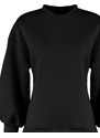 Trendyol Black Oversize/Wide fit with slits. Thick Fleece Inside Knitted Sweatshirt