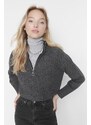 Trendyol Anthracite Stand-up Collar Knitwear Sweater