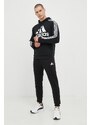 Tepláky adidas pánské, černá barva, hladké, HL2236