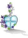 Royal Fashion stříbrný visací přívěsek Květované okno lásky SCC2323