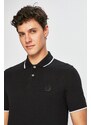 Bavlněné polo tričko Armani Exchange černá barva, hladké, 8NZF75 Z8M5Z