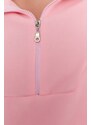 Trendyol Light Pink Zipper Detailed Fleece Knitted Sweatshirt