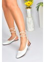 Fox Shoes White Women's Tie Ankle Flats shoes