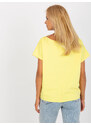 Fashionhunters Jednovelikostní žlutá halenka volného střihu s krátkým rukávem