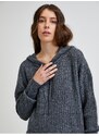 Šedý žebrovaný svetr s kapucí Noisy May Ally - Dámské