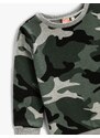 Koton Long Sleeve Sweatshirt with Printed Crew Neck