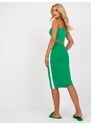 Fashionhunters Zelená bavlněná mikinová sukně s kravatou