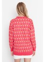 Trendyol Fuchsia Jacquard Knitwear Cardigan