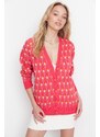 Trendyol Fuchsia Jacquard Knitwear Cardigan