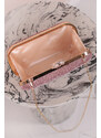 Paris Style Zlato-růžová společenská clutch kabelka Rosa
