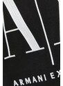 Bavlněná mikina Armani Exchange dámská, černá barva, s aplikací