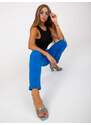 Fashionhunters Tmavě modré tepláky Aprilia basic s rovnými nohavicemi