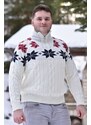 Ewident Pánsky pulovr se šálovým límcem Apro bílá