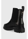 Kožené kotníkové boty Lauren Ralph Lauren Corinne dámské, černá barva, na plochém podpatku, 802862731001