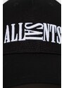 Bavlněná čepice AllSaints černá barva, s aplikací