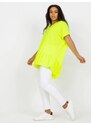 Fashionhunters Fluo žlutá tunika s výstřihem do V pro každodenní nošení