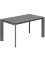 Tmavě šedý skleněný rozkládací jídelní stůl Kave Home Axis 140/200x90 cm
