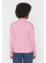 Trendyol Pink Padded Stand Up Knitwear Sweater