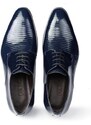 Ducavelli Shine Genuine Leather Men's Classic Shoes Navy Blue