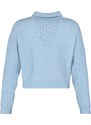 Trendyol Light Blue Crop Polo Collar Knitwear Sweater