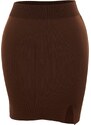 Trendyol Brown Slit Detailed Knitwear Skirt