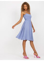 BASIC Světle modré midi šaty s žabkováním --light blue Světle modrá