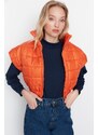 Trendyol oranžová širokopásmová oversize prošívaná vesta