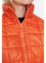 Trendyol oranžová širokopásmová oversize prošívaná vesta