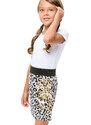 Winkiki Kids Wear Dívčí sukně Leopard - šedý melanž