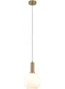 Nordic Living Bílo zlatá skleněná závěsná lampa Tabea 20 cm
