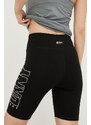 Kraťasy Dkny dámské, černá barva, s aplikací, high waist