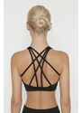 Trendyol Black Support/Shaping Back Cross-Band Detail Knitted Sports Bra