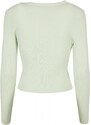 URBAN CLASSICS Ladies Short Rib Knit Cardigan - lightmint