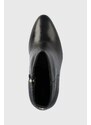 Kožené kotníkové boty Guess Reddi dámské, černá barva, na podpatku