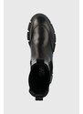 Kožené kotníkové boty Karl Lagerfeld Aria dámské, černá barva, na platformě