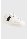 Kožené sneakers boty Calvin Klein Low Top Lace Up bílá barva