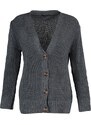 Trendyol Anthracite Button Detailed Knitwear Cardigan