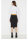 Trendyol Black Midi Bodycon Knitted Skirt